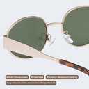 livho 2025 Trendy Oval Sunglasses - Stylish Polarized Shades for Everyday - Retro Metal Frames (Green/Gold)