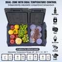 VEVOR 12 Volt Car Refrigerator, 32 L Dual Zone Car Refrigerator Fridge, Portable Freezer, -4℉ to 68℉ Adjustable Range, 12/24V DC and 100-240V AC Compressor Cooler for Outdoor, Camping, RV