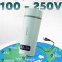 balbali Dual Voltage Travel Kettle 100-250V - 12oz Portable Water Boiler/Warmer/Heater for Boiling Water - 4 Preset Temperature Control Portable Tea Kettle Electric Travel - Green