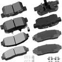 cciyu D1089 D1086 Front & Rear Professional Ceramic Brake Pads Set fit For 2010-2012 For Acura RDX, 2010-2011 For Honda For Accord Crosstour, 2012 For Honda Crosstour, 2007-2011 For Honda CR-V