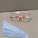 UKNOW Safety Goggles Over Glasses, Anti Fog Safety Glasses with Clear Wraparound Lens, ANSI Z87.1 Protective Eyewear (Pink)