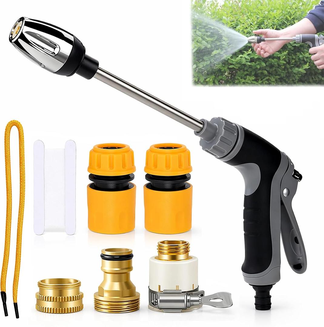 Pressure Washer Gun, 2026 Upgraded High Hose Nozzle, Hydro Power Water Jet Cleaner, Adjustable Nozzle Pressure Washer Attachment for Car, Patio, Driveway & Outdoor Cleaning