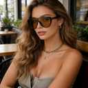 Oversized Aviator Sunglasses for Women, Retro Shield 70s Vintage | big round sun glasses trendy, fashion accessory, CL013
