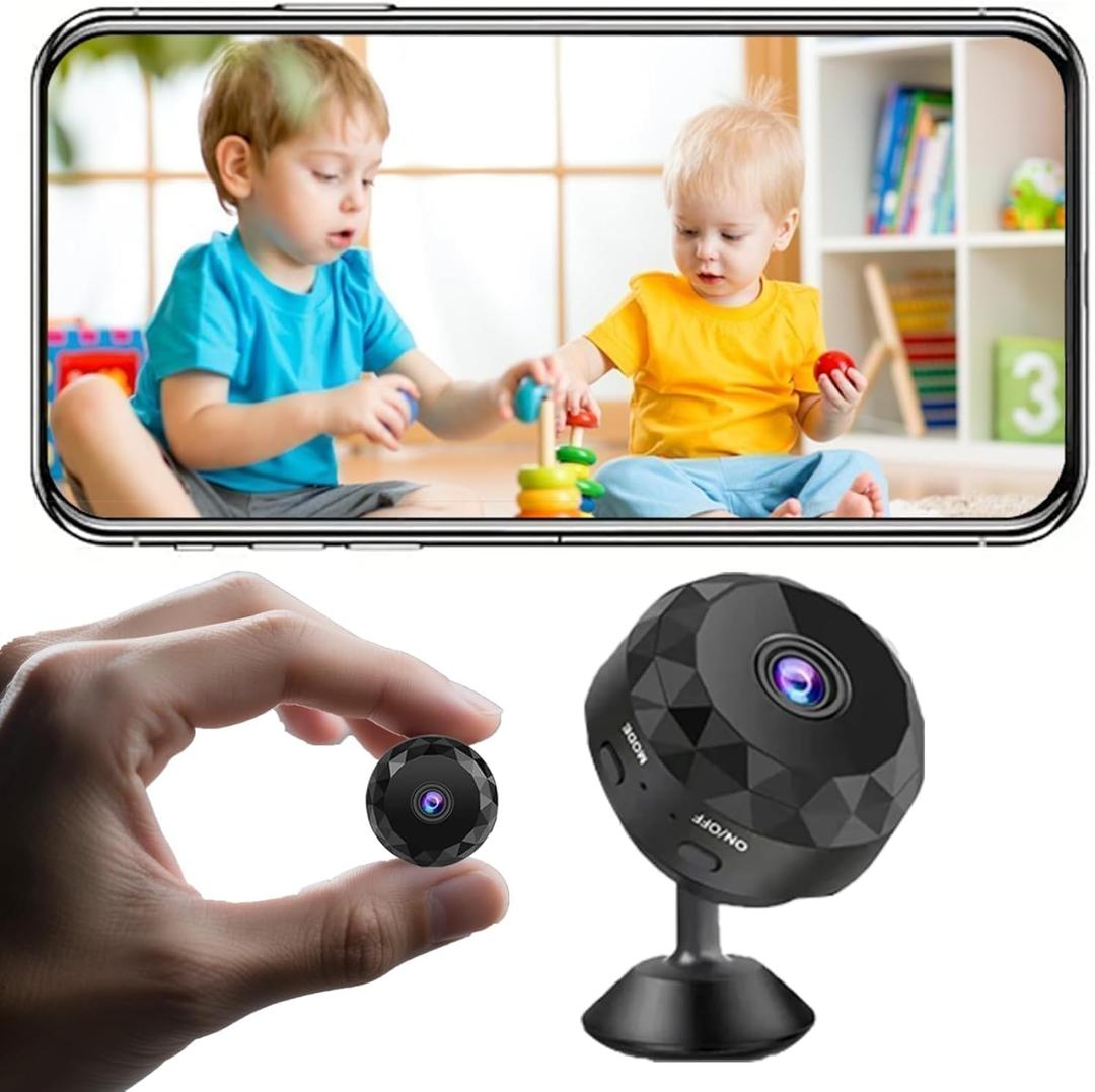 Mini WiFi Security Camera, 1080P HD, Motion Detection, Night Vision, Magnetic Mount, Battery/USB Powered, Perfect for Indoor and Outdoor Security and Pet/Baby Monitoring​