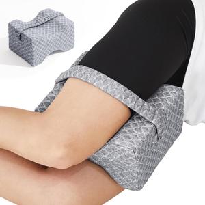 Knee Pillow for Side Sleepers, Leg Pillow for Sciatica, Back, HIPS, Knees, Joints Pain Relief,Pillows for Between Legs While Sleeping Spine Alignment Support & Relieves Pressure (Basic Strap, Gray)
