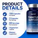 HerbX Tinnitus Support Ear Health Support, Gentle Formula, 120 Capsules