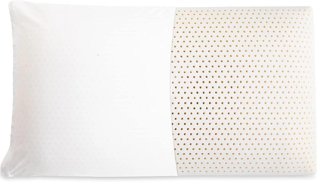 Latex Pillow, 100% Talalay Natural Latex Pillow, Soft Sleeping Bed Pillows with Cotton Cover, Queen Size, Perfect for Side/Back Pain, Stomach, Neck, Stress Relief (Queen)
