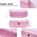 Pointe Shoe Bag Breathable Mesh Ballerina Dance Bag for Soft Sole with Zipper Ballet Accessories for Girls (Mesh Zipper, Pink)