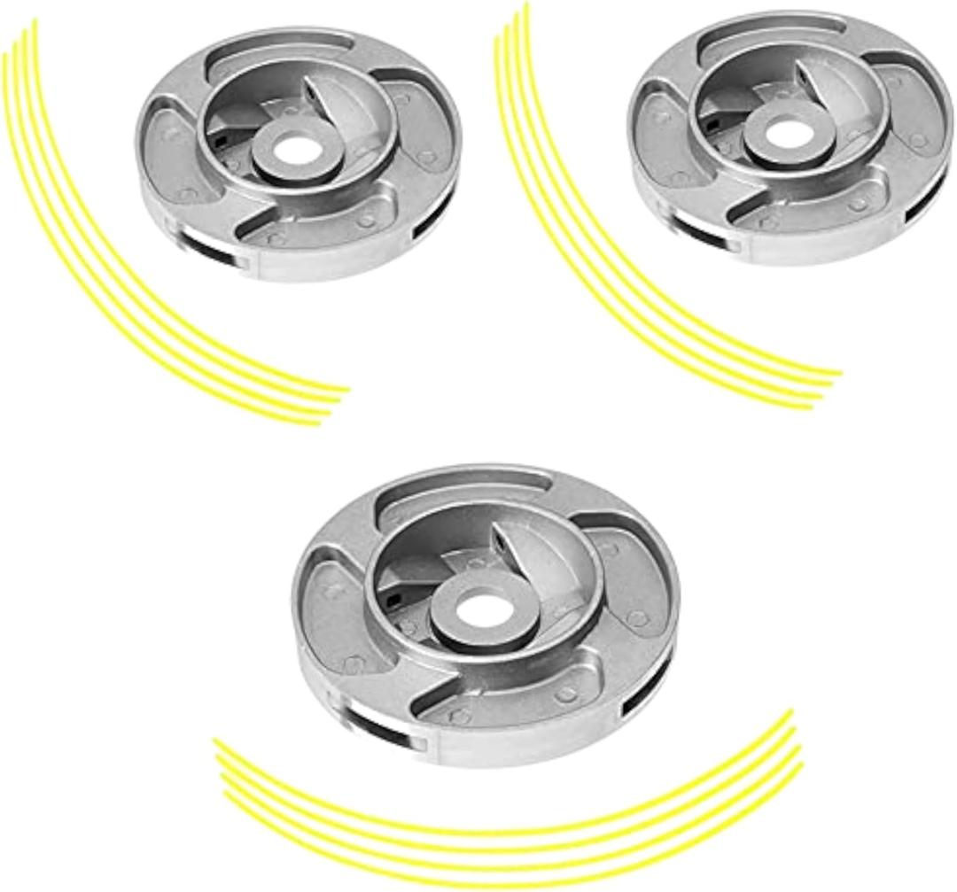 Weed Eater Head Aluminum Trimmer Head 3Pcs Suit for Grass Cutter and Trimmer String Trimmer Grass Cutter Blade Trimmer Weeds Grass