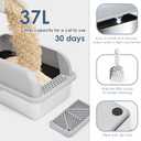 Suzzipaws XL Non-Sticky Coated Stainless Steel Cat Litter Box with Lid