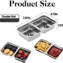 Stainless Steel Snack Containers, Reusable Food Storage Containers with Lids, Condiment Container, Grab and Go Snack Containers for Snacks,Dips,Lunch,Travel and Outdoor Camping (2PCS-A+A)