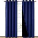NICETOWN 100% Blackout Curtain Set, Thermal Insulated & Energy Efficiency Window Draperies for Guest Room, Full Shading Panels for Shift Worker and Light Sleepers, Royal Blue, 52W x 84L, 2 PCs
