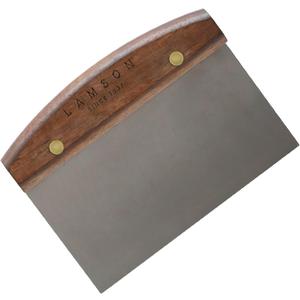 Lamson Kitchen Utensils - 4" x 6" Bench Scraper, High-Carbon Stainless Steel Dough Scraper, Ergonomic Riveted Walnut Handle, Handcrafted, Full-Tang Design, Built to Last