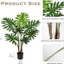 Hollyone Artificial Tree Philodendron Plant 3FT Tall Faux Monstera Indoor Trees Fake Tropical Palm Plants Trees House Plants in Pot for Indoor Outdoor Home Office Garden Living Room Decoration, 1 Pack