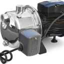 3/4HP Shallow Well Pump, 110V/60Hz, 18.5GPM, 131ft Head Jet Water Pump, Stainless Steel Shallow Well Jet Pump for Home Lawn Irrigation and Water Draining