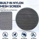 Wesiti 1 Pack Round Gable Vent Fit 24" Opening, Iron, with Mesh, White