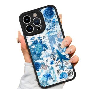 AIGOMARA Case for iPhone 15 Pro, Blue Turtle Shell Ocean Collage