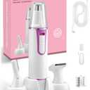 AREYZIN Nose Hair Trimmer for Women Rechargeable Eyebrow & Facial Hair Trimmer for Men, Professional Painless Nose Trimmer with IPX7 Waterproof, Dual Edge Blades for Easy Cleaning (White+pink)