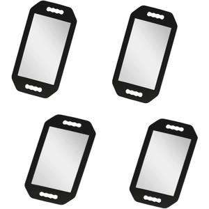 4 Pack Barber Mirror Handheld Foam, Hair Salon Large Hand Mirror with Double Handle, Square Foam Mirrors Barber Accessories, Barbershop Handheld Mirror, Barber Supplies Black