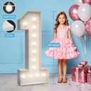 4FT Marquee Light Up Numbers 1,Party Decoration Large Marquee Light Up Letters with Weighted Water Bag,Pre-cut Foam Board Set Can Be Used for Birthdays,Weddings,Baby Anniversaries