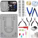 Bead Boards Jewelry Making Supplies for Adult Bead Tray Necklace Design Board Bead Bracelet Making Kit Jewelry Repair Kit Beading Supplies Beading Mat Jewelry Tools with Pliers