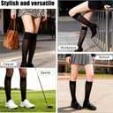 Yolev 4 Pairs Sheer Knee High Stockings for Womenblack Nylon Knee High Socks with Reinforced Toe (One Size)
