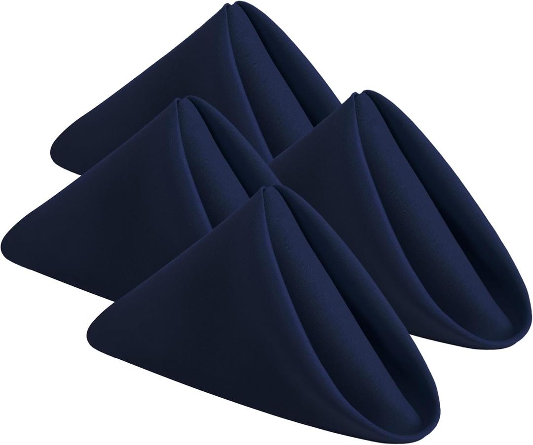 Utopia Home [24 Pack, Navy Blue] Cloth Napkins 17x17 Inches, 100% Polyester Hemmed Edges, Washable and Reusable Ideal for Parties, Weddings and Dinners