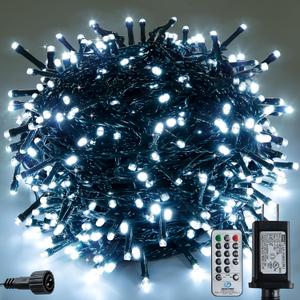 Christmas Lights 100ft 300 LEDs, 8 Modes, Cool White, Indoor Outdoor Plug-in Fairy Lights for Christmas Tree, Bedroom, Classroom Decor Outdoor Decor,Christmas Decorations (Cool White, 100FT)