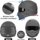 Full Face Motorcycle Helmet for Unisex-Adult Dirt Bike ATV Scooter Cruiser 3/4 Face Motocross Helmet Interchangeable Mouth Cover DOT Approved, Gray, Large