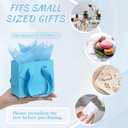 Qilery 50 Pcs Wedding Paper Gift Bags Bulk with Tissue Paper Small Gift Bags with Handle and Tags for Birthday Wedding Mothers' Day Party Business(Light Blue,4.7 x 2.4 x 3.9'')