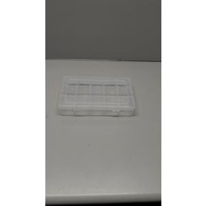 Hlotmeky Plastic Organizer Box with Dividers - Bead Organizer, 15 Large Grids, Clear Snack Box Container