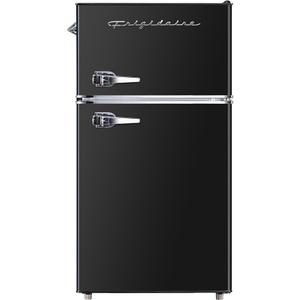 Frigidaire Retro Mini Fridge with Freezer & Side Bottle Opener-Small 2 Door Refrigerator for Office Bar or College Dorm Room-3.2 Cu Ft – 19”"D x 20.5" W x 33.5" H (ONYX)