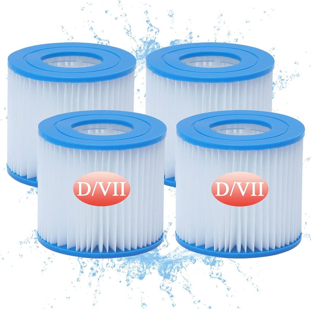 Type D Replacement Cartridge for Summer Waves Pool Filters, Type D/VII Filter Cartridge for 58385E, for Summer Escapes Type D Filter cartridges (4 Pcs)