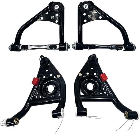 Niyako Upper and Lower Tubular Control Arms Set with Bushing and Ball Joint Fit 1967-1969 Camaro Firebird 1968-1974 Nova