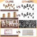 191 PCS Threaded Inserts for Wood, 1/4"-20, 5/16"-18, 3/8"-16 Wood Threaded Inserts Furniture Screws, Threaded Insert Assortment with Hex Wrench
