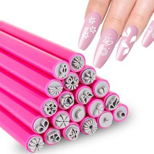 20PCS Nail Art Stamp Pen, Flower Stamper Pen for Women Girls, DIY Kit for Nail Art with Various Patterns