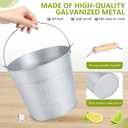OBTANIM 4 Pack 8 Quart Galvanized Metal Buckets Champagne Drink Cooler Storage Ice Pails with Handle for Plants, Succulents, Party Favors Organizing Home Parties Bar Cooling Supplies