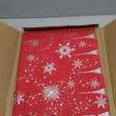 LUSHVIDA Christmas Rectangle Table Cloth Washable Water Resistance Holiday Microfiber Tablecloth Decorative Table Cover for Banquet Party Kitchen Dining Room, 60 x 102 Inch (Snow-Foil Print)