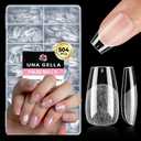 UNA GELLA Short Coffin Nails Tips, 504pcs No c Curve short Coffin Gel Press On Nails Pre Etched For Women Acrylic Nail Extension Full Cover Home Salon 12 Sizes