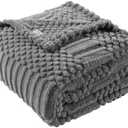 50x70 Inch Grey Throw Blanket - Soft & Fluffy Fleece, Cute & Aesthetic, Perfect for Sofa, Couch, Chair, Bed, Living Room & Bedroom, All-Season Use, Plush & Cozy Decorative Blanket