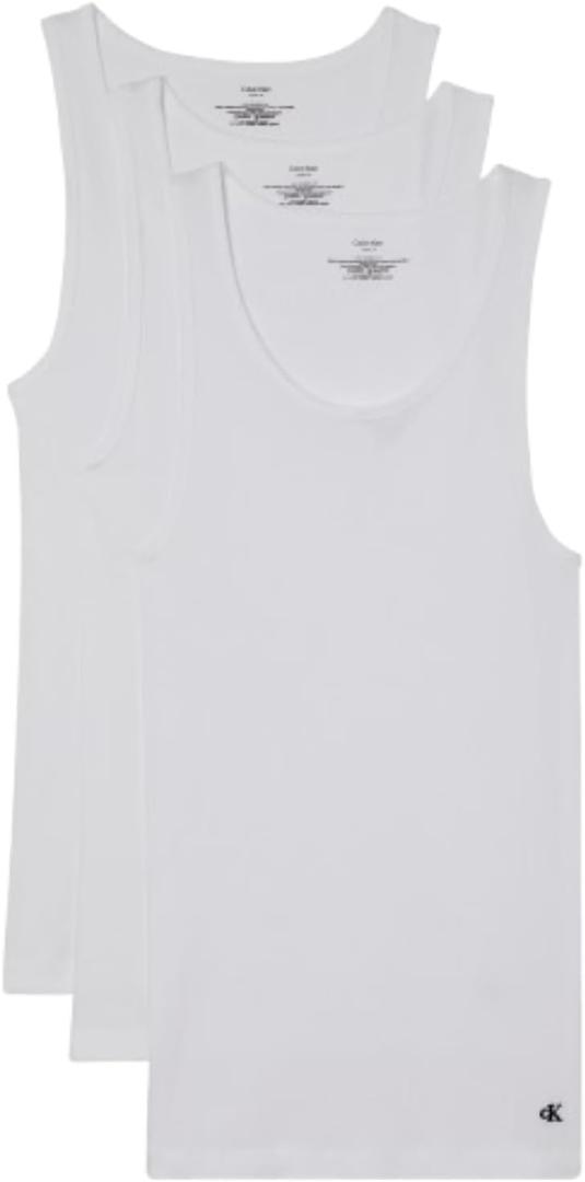 Calvin Klein Men's Undershirt (Large, 3 White)