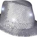 FlashingBlinkyLights Sequin Light Up LED Fedora Hat