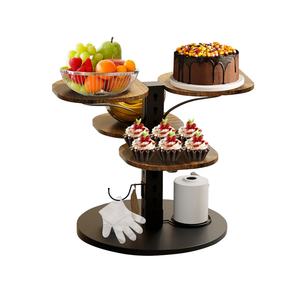 Cupcake Stand, 4 Tier Cupcake Tower Stand for 50 Cupcakes with Tiered Tray, 360° Rotatable Wooden Dessert Table Display Stands for Party Weddings Birthday Baby Shower