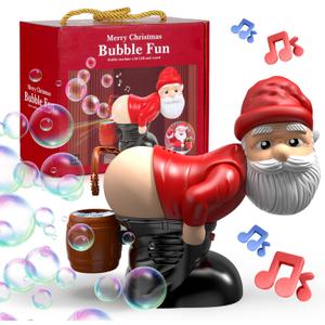Bubble Blowing Santa,Automatic Bubble Blower Toy with Music & Flashing Lights,Funny Santa Bubble Maker for Indoor & Outdoor Fun for Kids (Santa Claus)