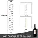 Wine Rack Wall Mounted, 72.8in High Metal Wine Bottle Holder for 12 Bottles, Kitchen Organization and Wine Storage for Commercial Restaurants Pantry Bar Wine Cellar (Black, Four rows-48 Bottles)