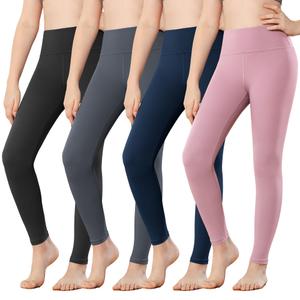 Stelle Girls Leggings Yoga Pants Youth Athletic Dance Running Active Tights Pack (BK+CR+NV+PK, 5-6 Years)