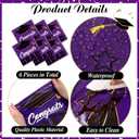 6 Pcs Plastic Graduation Table Runner 2025 Congrats Grad Cap Table Decoration 14 x 108 Inch Disposable Tablecloth for Prom Class of 2025 Graduation Party Supplies Favor(Purple)