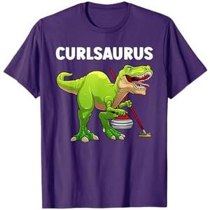 Funny Curling Art For Men Women Curler Curling Sport Lover T-Shirt (M, Purple)