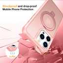 Hocase for iPhone 15 Pro Case 6.1", with Magnetic Ring Stand [Compatible with MagSafe] [Military Grade Protection] Slim Shockproof Translucent Protective Phone Case - Pink