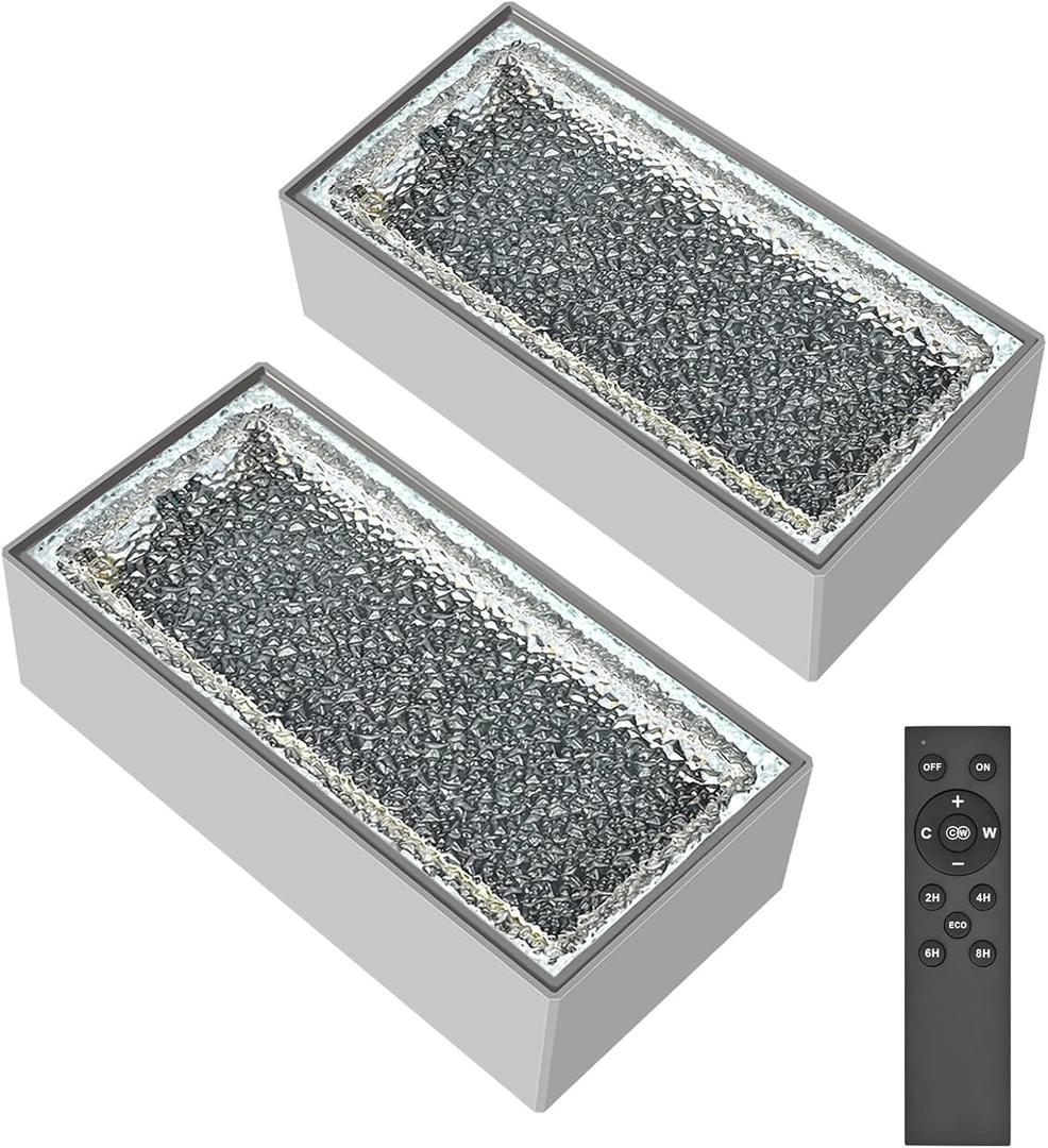Solar Paver Lights 4x8 Inch, IP67 Waterproof Recessed Brick Pathway Lighting Outdoor for Driveway, Walkways, Patio, Garden, Pavers, Yard (2700K/4500K/6000K, 2 Pack)